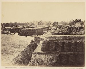 约克镇附近的1号电池？ 2.，1862年5月（蛋白印刷品安装在编织纸上） 作者 伍德和吉布森伍德和吉布森